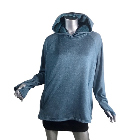 Athletic Works Women’s Medium 8-10 Cozy Hoodie Tunic Sweatshirt Deep Teal - Picture 1 of 13
